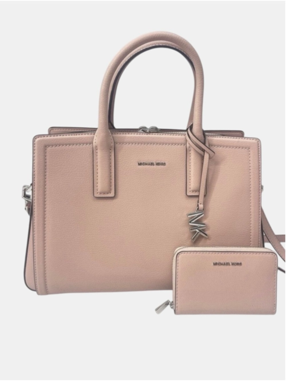 Michael Kors Laila Medium Leather Satchel & Matching Wallet Smoky Rose Pink - Picture 3 of 10
